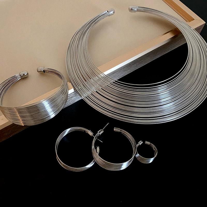 Metallring mehrschichtige Halskette modisch und trendig Halskette Damen Gothic Accessoires Party Schmuck Accessoires Other