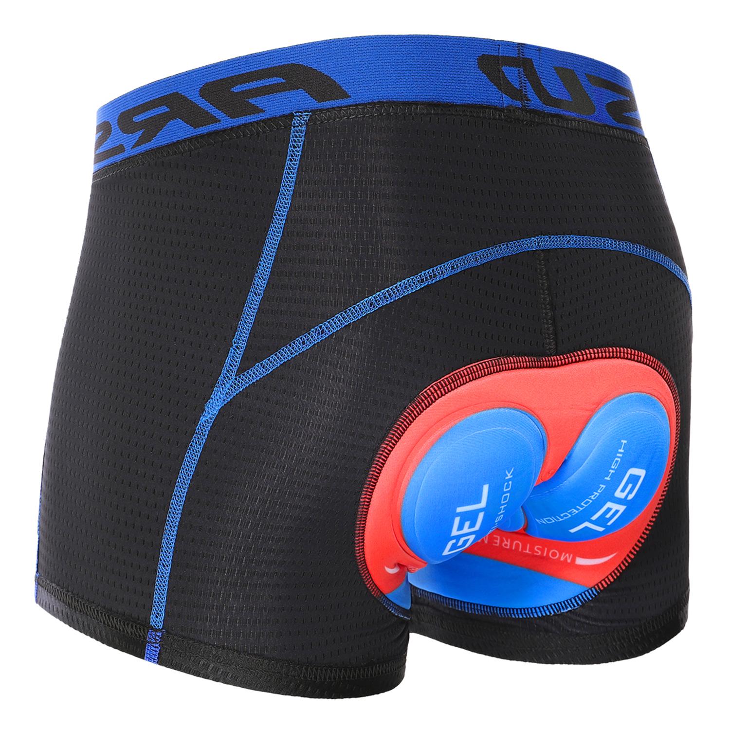 Herren Fahrrad-Unterwäsche, leichte, atmungsaktive 5D-gepolsterte MTB-Fahrrad-Shorts S blau/rot