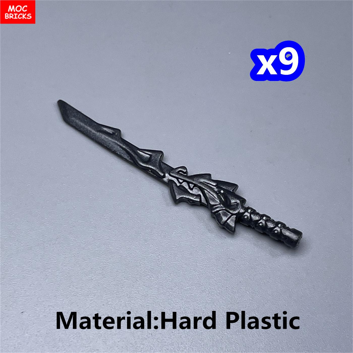 9 Stück MOC Steine 4cm Actionfigur Ninja Schwert Drachen Zubehör Zusammengebaute Bausteine Kinderspielzeug