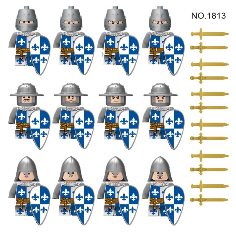 MOC Militär Mittelalter Szene Baustein Ritter Krieger Soldat Speer Schwert Schild Diy Armee Waffe Burg Krieg Zubehör Spielzeug
