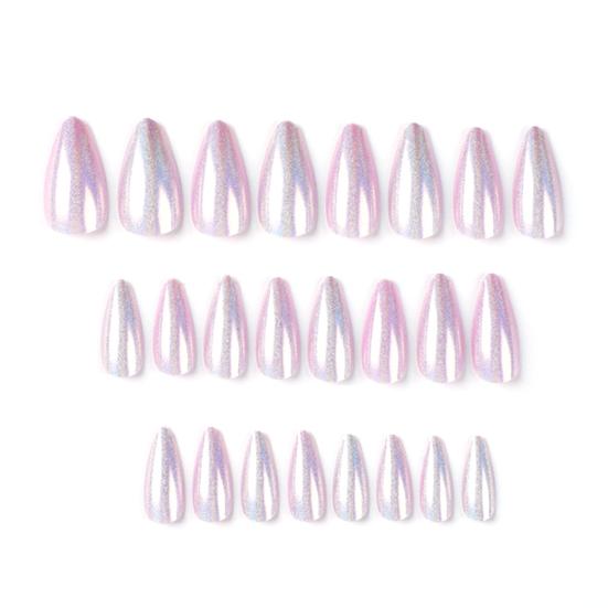 1 Set Kunst-Set für Damen zum Aufdrücken, violette Gel-Kunstnägel, kurz, tragbar, künstliche Nägel, französische künstliche Spitze, DIY-Maniküre-Zubehör violett