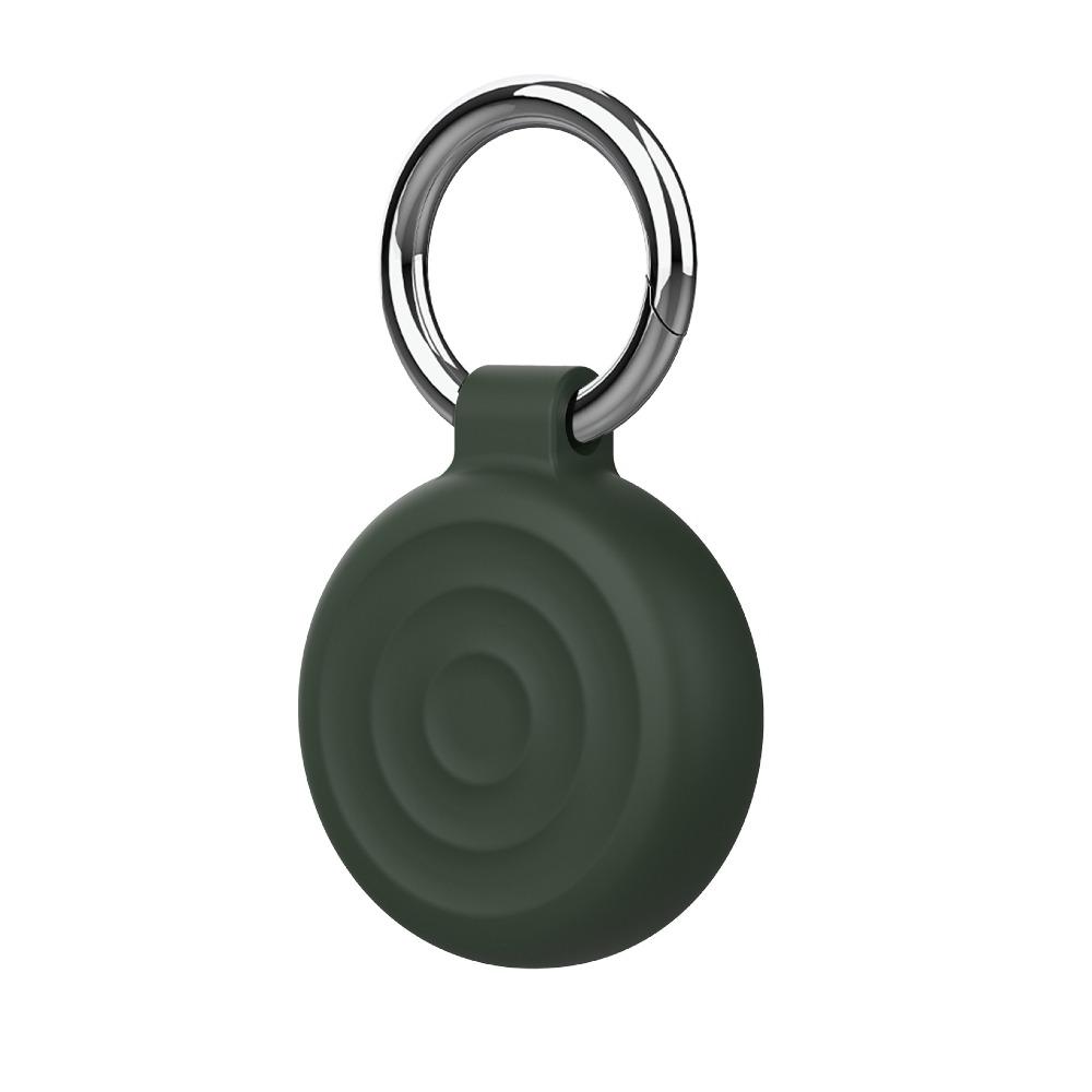 Schlüsselanhänger Tracker Hülle Silikon Locator Halter Schale für Apple AirTag Tracker Zubehör dunkelgrüne