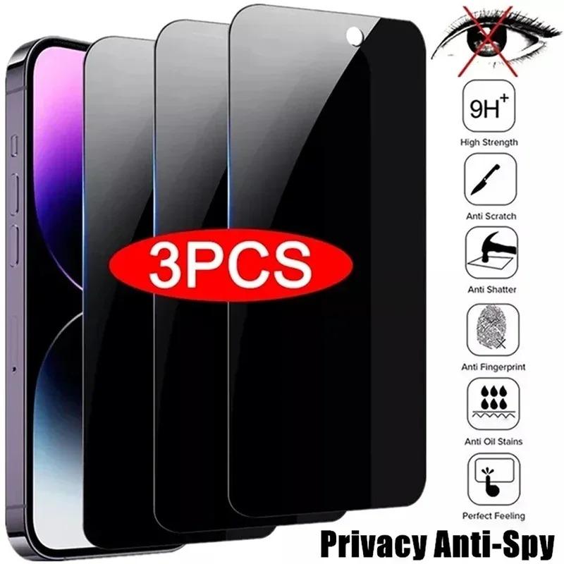3-teiliger Displayschutz für das iPhone 16 15 14 13 11 12 Pro Max Mini 8 Plus Anti-Spy-Schutzglas für das iPhone X XR XS Max iPhone XS Max schwarz