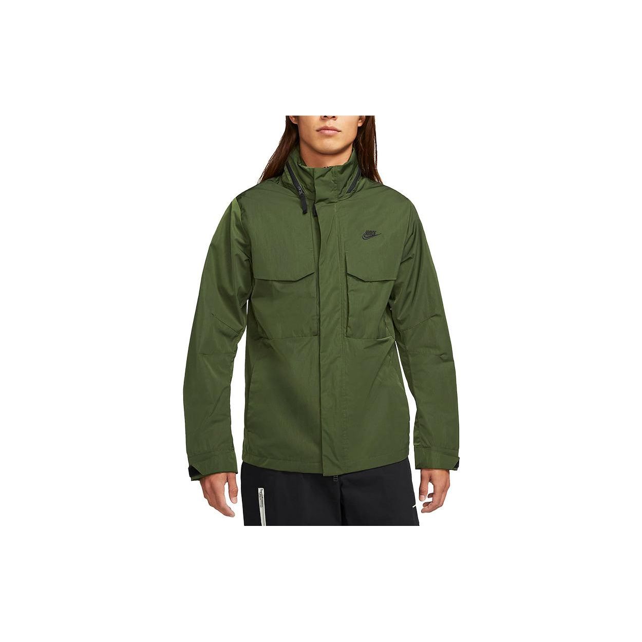 Nike Premium Essentials M65 Ungefütterte Packbare Kapuze Leichte Logo-Jacke Herrenjacke Grün DC6771-326 M