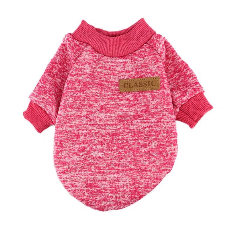 XS-2XL Hundekleidung, Welpenjacke, weiche Hundehemden, klassische Strickwaren für Hunde, Haustierpullover für kleine Hunde S fuchsie