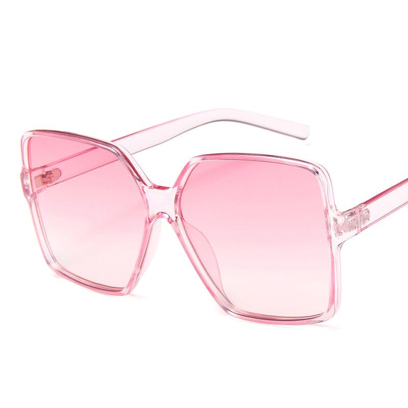 Schwarze quadratische übergroße Sonnenbrille für Damen mit großem Rahmen, bunte Sonnenbrille für Damen, verspiegelt, Oculos, Unisex, Farbverlauf, Hip-Hop-Sonnenbrille