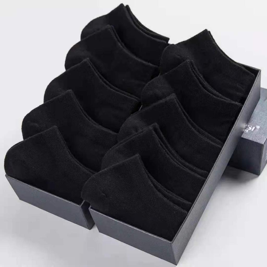 5Pairs Low Cut Männer Ankle Socken Einfarbig Schwarz Weiß Grau Unsichtbare Atmungsaktive Baumwolle Sport Socken Männliche Kurze Socken frauen Männer 5Pair schwarz