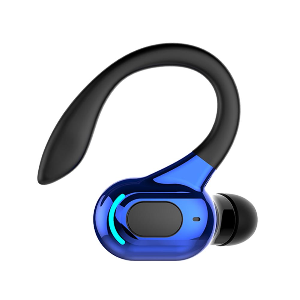 Noise Cancelling Sport Wireless Business Kopfhörer Headset Wasserdicht Hängende Einzelohr-Ohrhörer Bluetooth 5.2 Kopfhörer blau