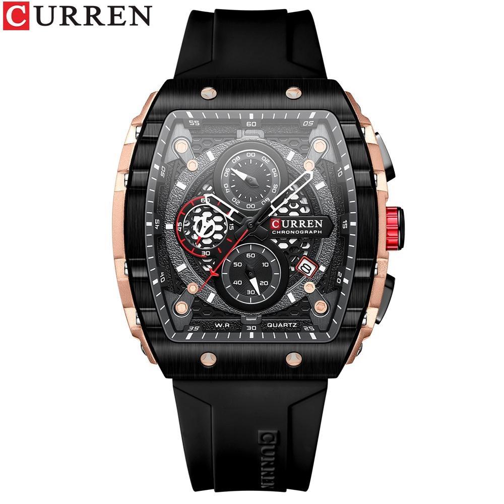 Curren 8442 Herrenuhr Six Pin Quarzband Herrenuhr Mode Sport Herrenuhr schwarz