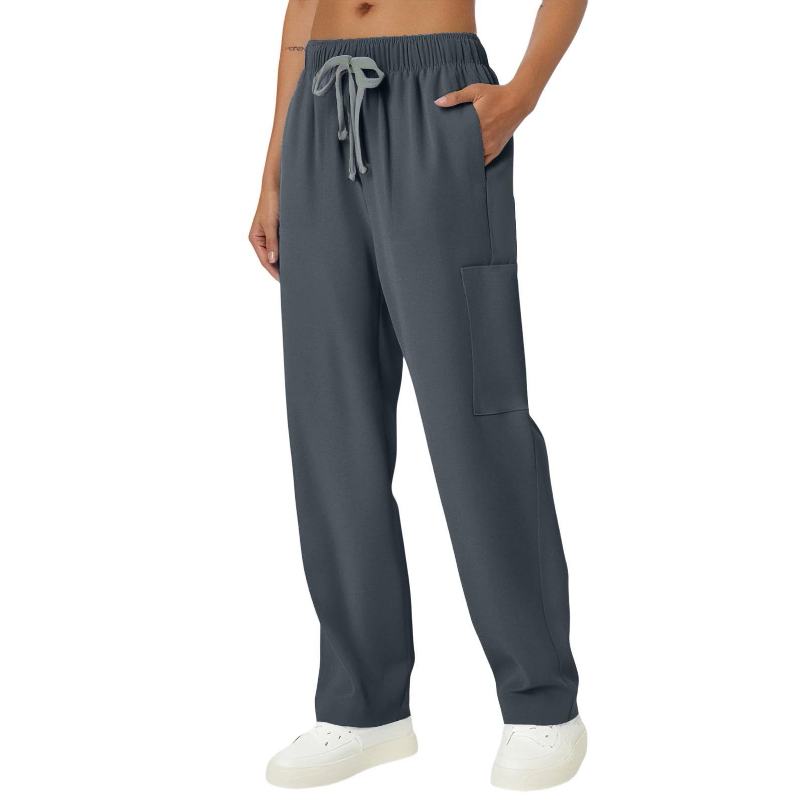 Unisex medizinische Scrub-Hose mit Kordelzug-Taille und Taschen, lockere Passform, leichter Stoff für Arbeitskleidung und Uniformen XL