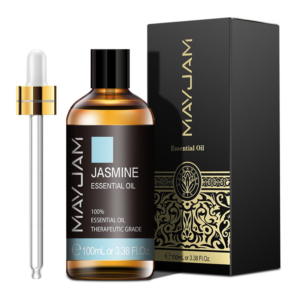MAYJAM 100 ml ätherisches Lavendel-Eukalyptus-Zimt-Pflanzenöl für Spa-Massage, Hautpflege, Luftreiniger, Luftbefeuchter, Aromatherapie, Rosen-Teebaumöl Jasmine