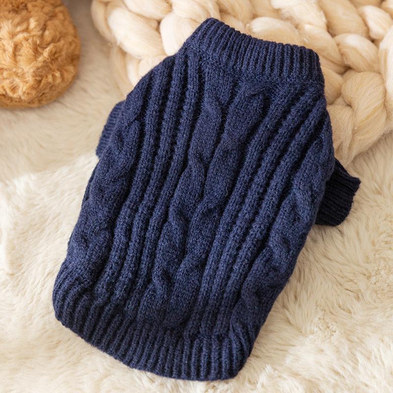 Einfach Solider Hunde Strickpullover Winter Warm Hunde Kleidung Mode Welpen Rollkragen Niedlich Weich Katze Pullover Haustierpullover Hunde Outfits XS black