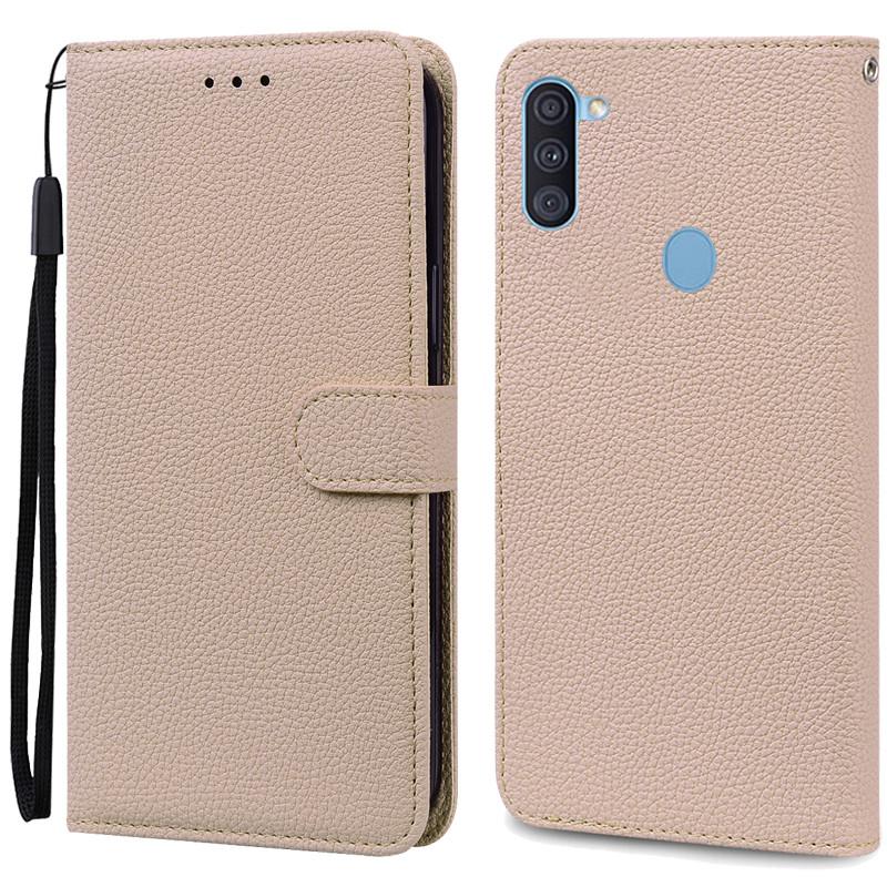 A11 M11 Hülle Für Samsung Galaxy A11 Hülle Galaxy M11 Flip Leder Brieftasche Hülle Für Samsung A11 Hülle Coque Fundas Bumper Shell For Samsung A11 beige