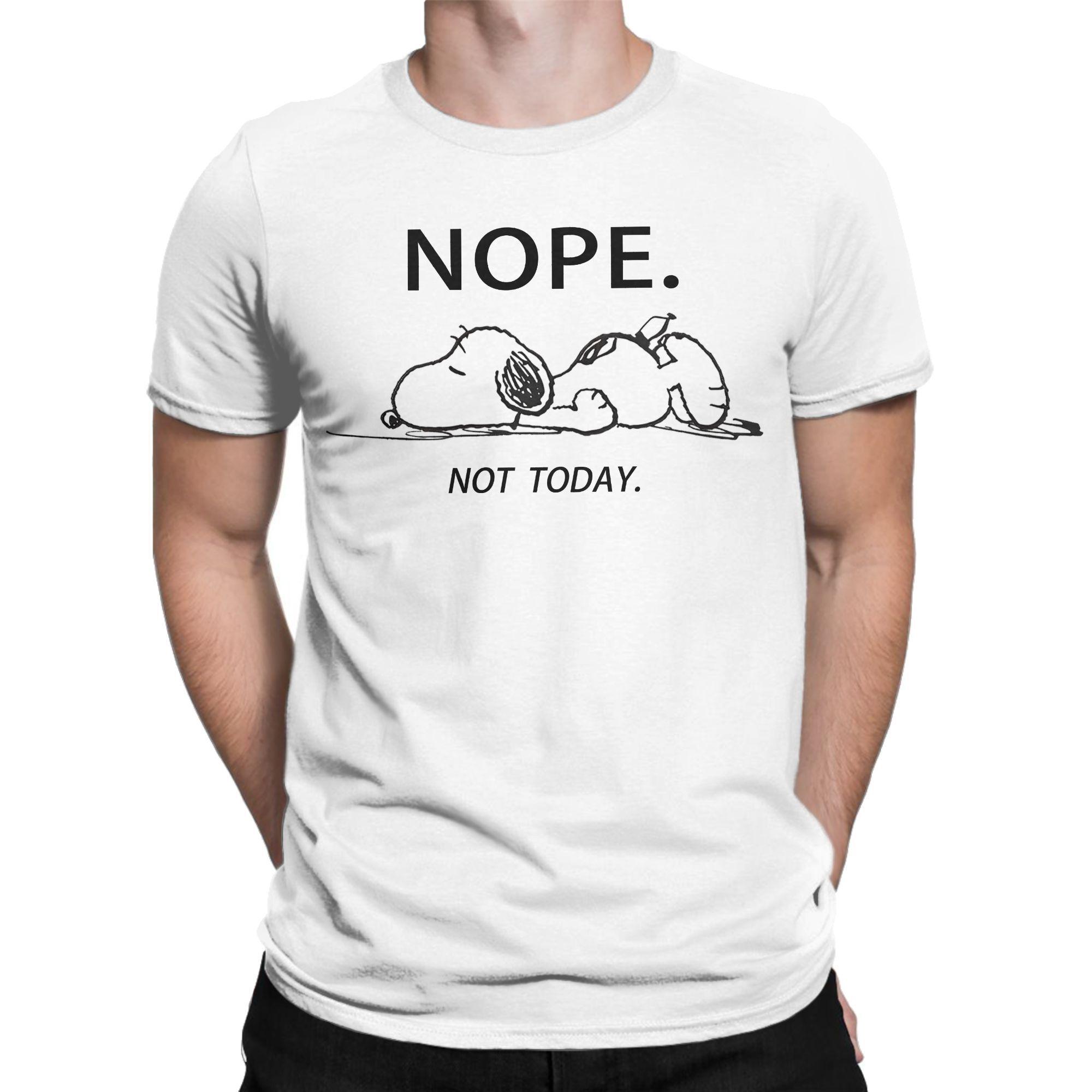 Herren Niedliche Cartoon Snoopy T-Shirts Nope Not Today Baumwollkleidung Coole Kurzarm Rundhals T-Shirts 4XL 5XL 6XL T-Shirts M