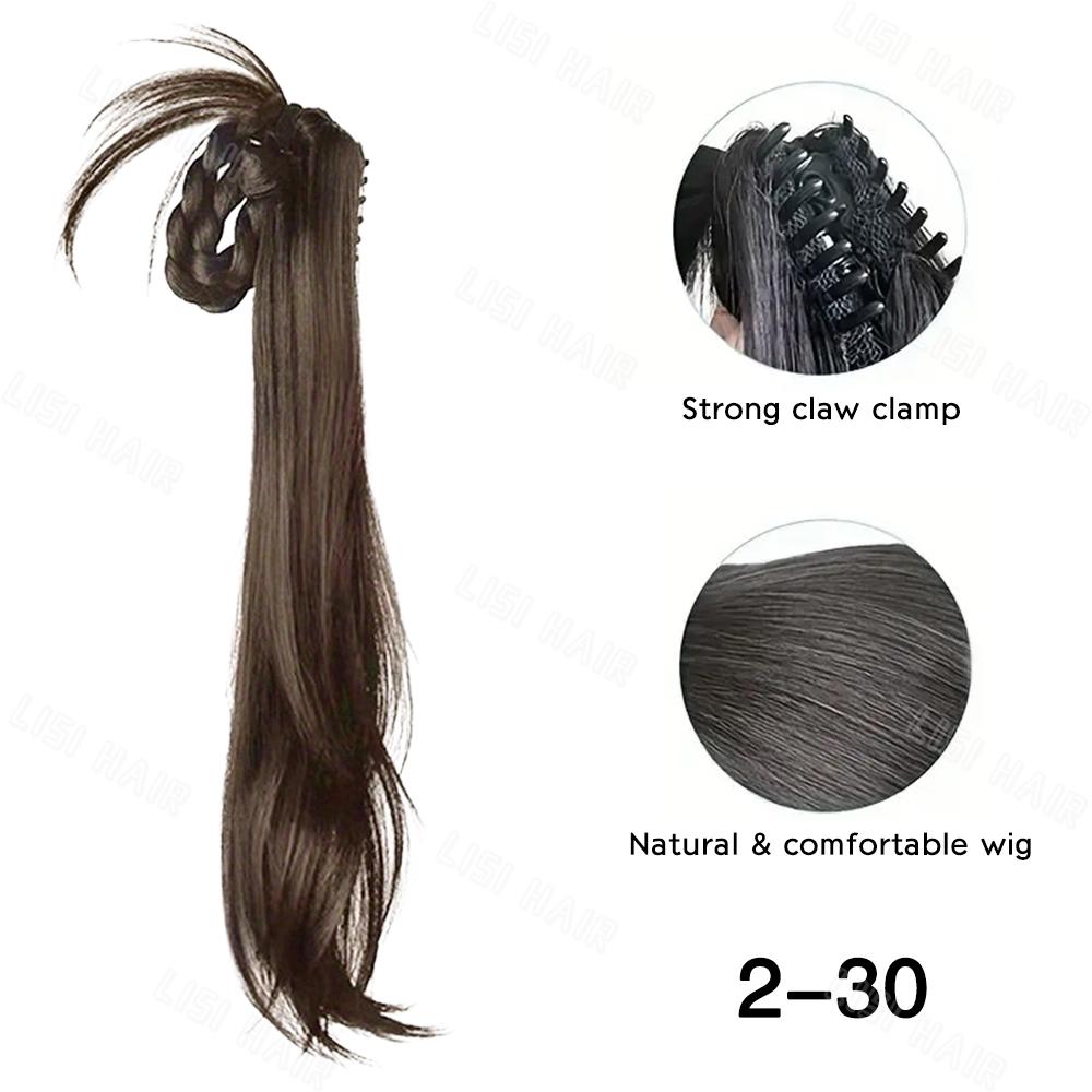 MISSQUEEN Synthetische Lange Krallen mit Geflochtenen Pferdeschwanz-Extensions Wellige Perücken-Accessoires Für Frauen Tägliche Anwendung Haare 45cm