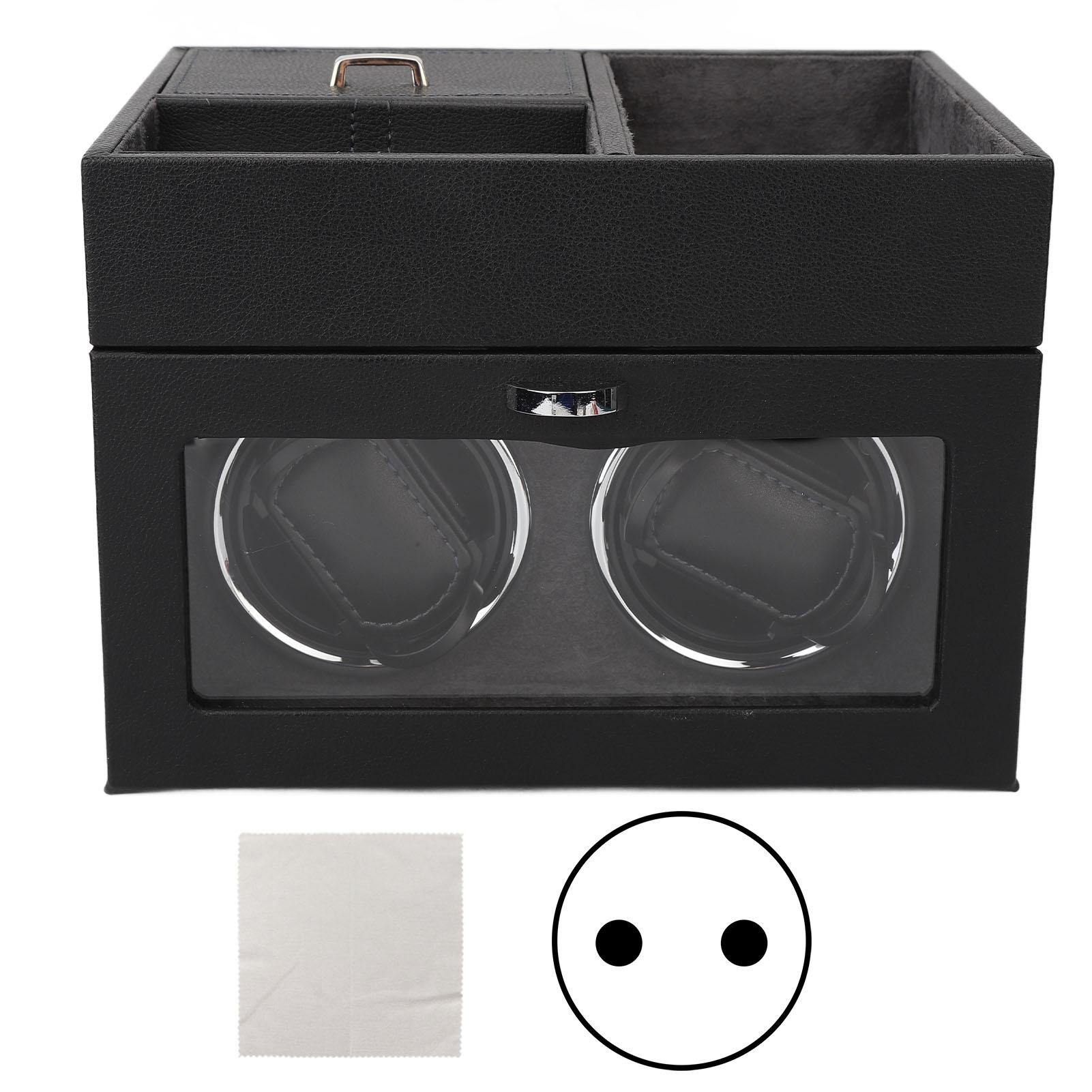 2 Uhrenbeweger Doppelkopf Vertikal mit Licht Uhrenbeweger Höhenverstellbar Leise Automatik