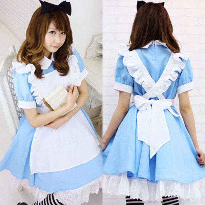 Frauen blau rosa Alice Lolita Kleid Französisch Maid Kostüme Anime Kostüme Cosplay Party L