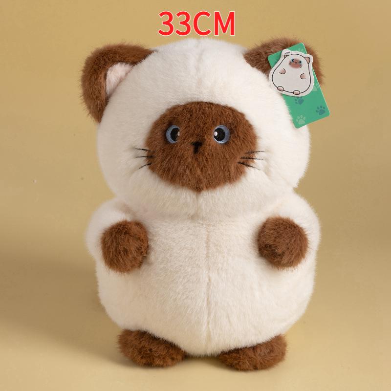 Süßes Katzen-Stofftier Plüschtier Simulation Siamkatzen-Kätzchen Plüschtiere Puppe Cartoon Weich Kinderspielzeug Baby Schlafkissen Mädchen Geschenk