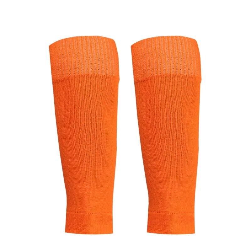 1 paar Sport Socken Mann Professionelle Fußball Socken Kinder Fußball Socken Einfarbig Atmungsaktive Knie Pads Fußball Socken Ärmeln orange