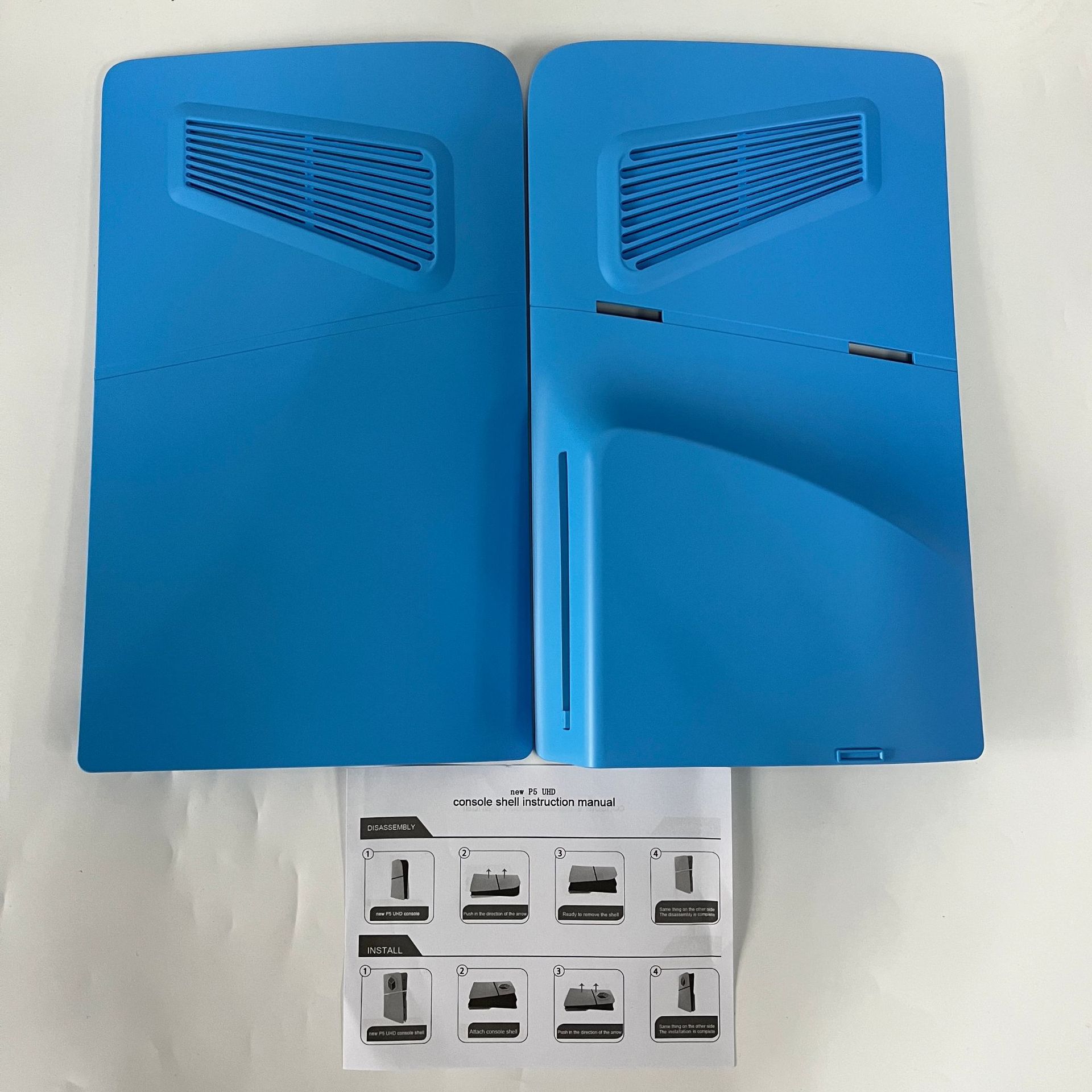 PS5-Frontplatte für PS5 Slim Edition Neue PS5 Slim-Frontplatten, Ersatzplattenschale für PS5 Slim 35.7*21.6cm baby blau