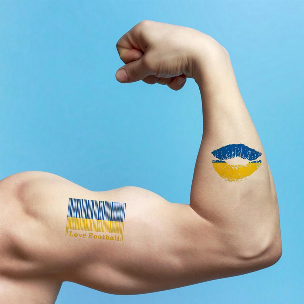 40 Stück Ukraine Flagge Temporäres Tattoo National Ukraine Flaggen Tattoo Aufkleber Liebe und Frieden Ukraine