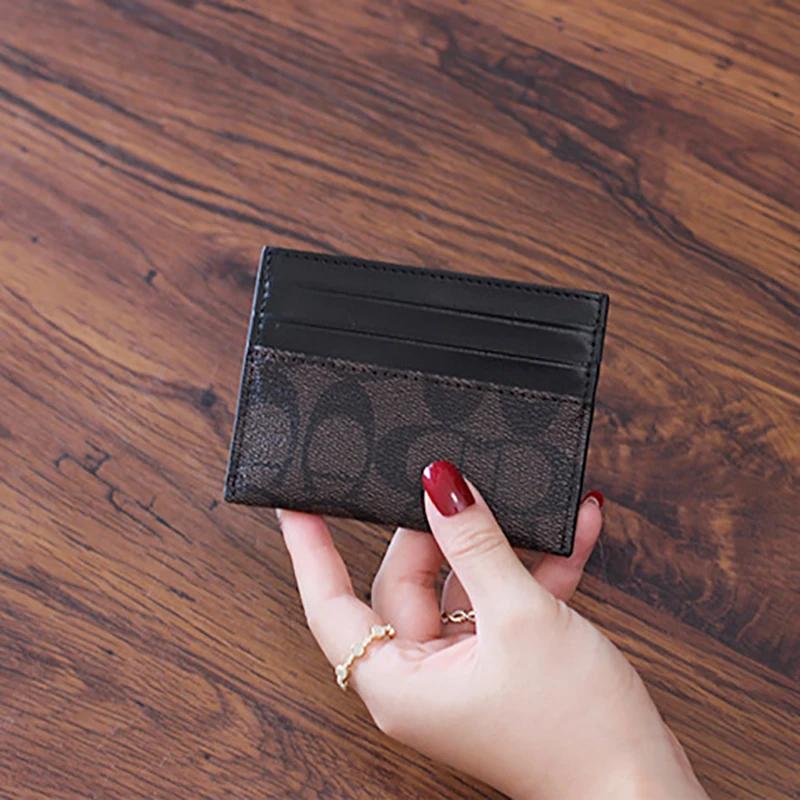 Luxus Design Geldbörsen für Damen Multifunktions-Kartenhalter PU-Leder Damen Kleine Kartentasche Kurz Damen Geldbörse braun