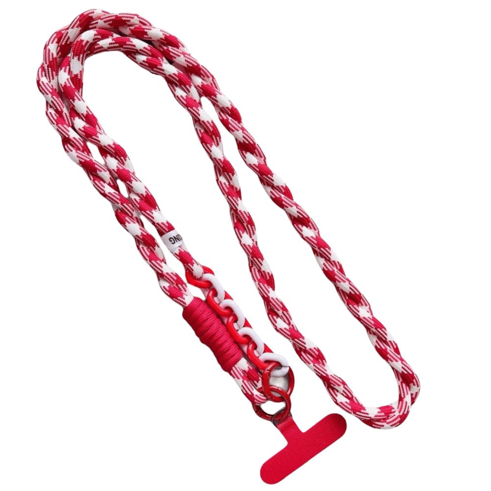 Geflochtenes Nylon-Handy-Lanyard Dopamin Crossbody Hängeseil Handy-Anhänger Zubehör 01