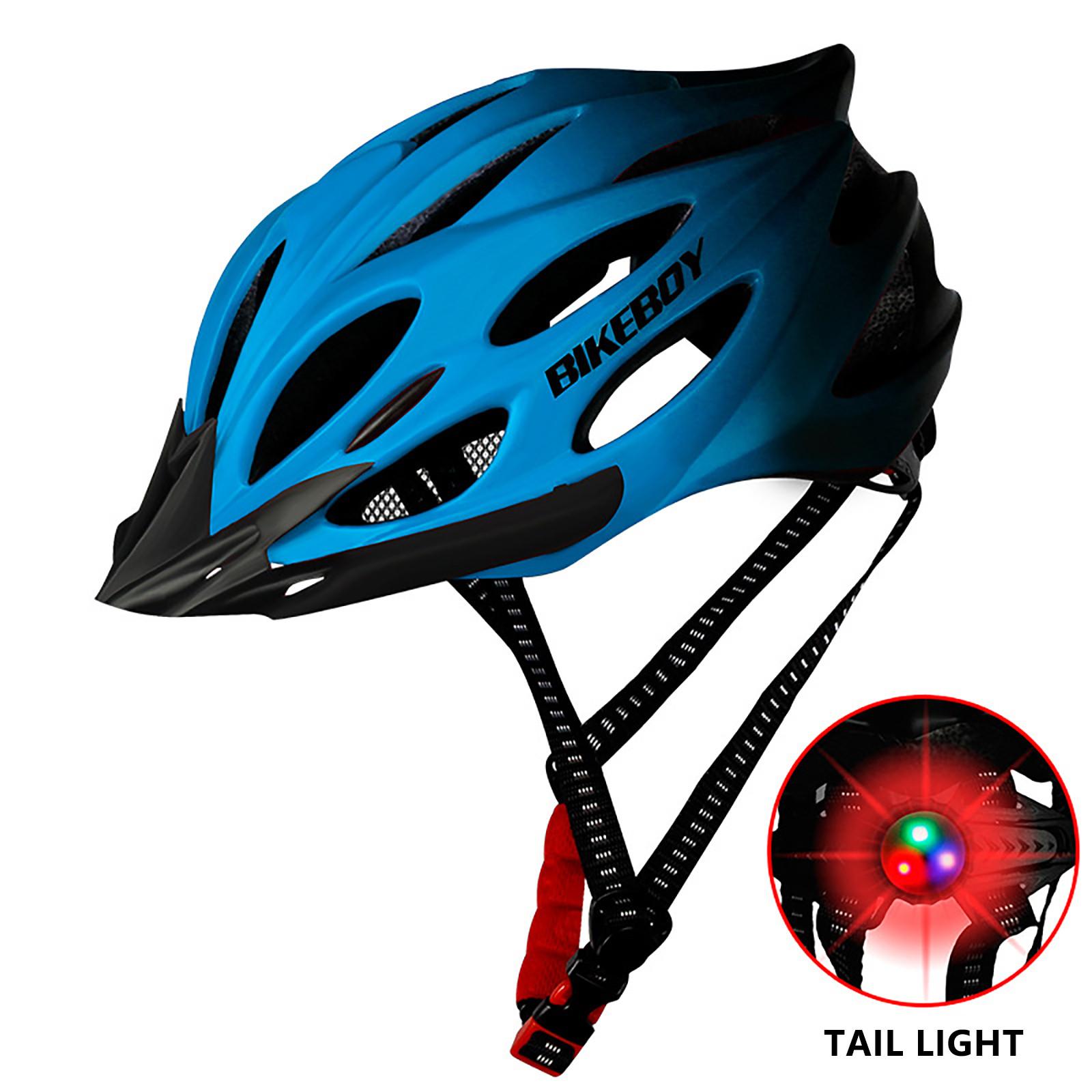 Fahrradhelm, leichter Fahrradhelm für Erwachsene, Fahrradhelm mit Rücklicht blau