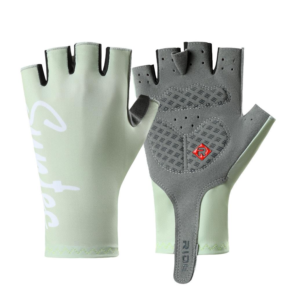 Radhandschuhe Halbfinger Herren und Damen Sommer Fahrrad Atmungsaktiv Dünn Sonnenschutz Fahrrad Stoßdämpfend Silikon Anti-Rutsch-Handschuhe XL