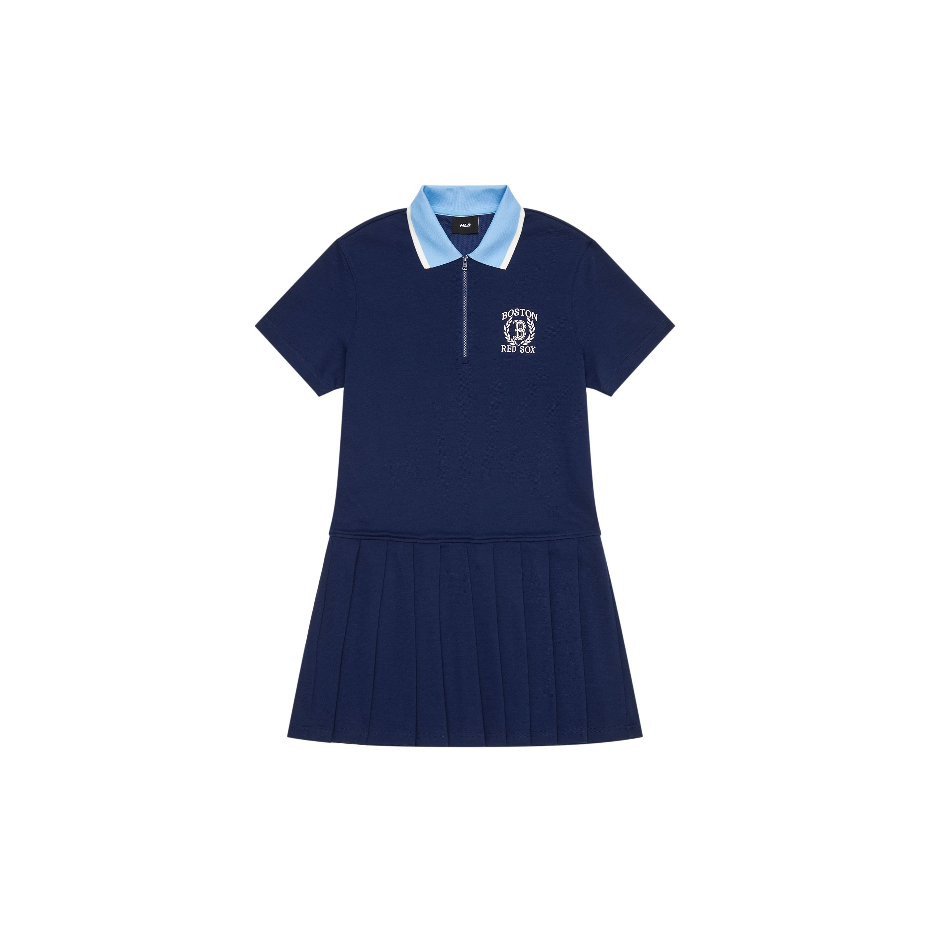MLB Boston Red Sox Color Block Gedrucktes Lässiges Polo Tennis Strickkleid Damenkleider Dunkelblau 3FOPV0443-43NYS XS gray