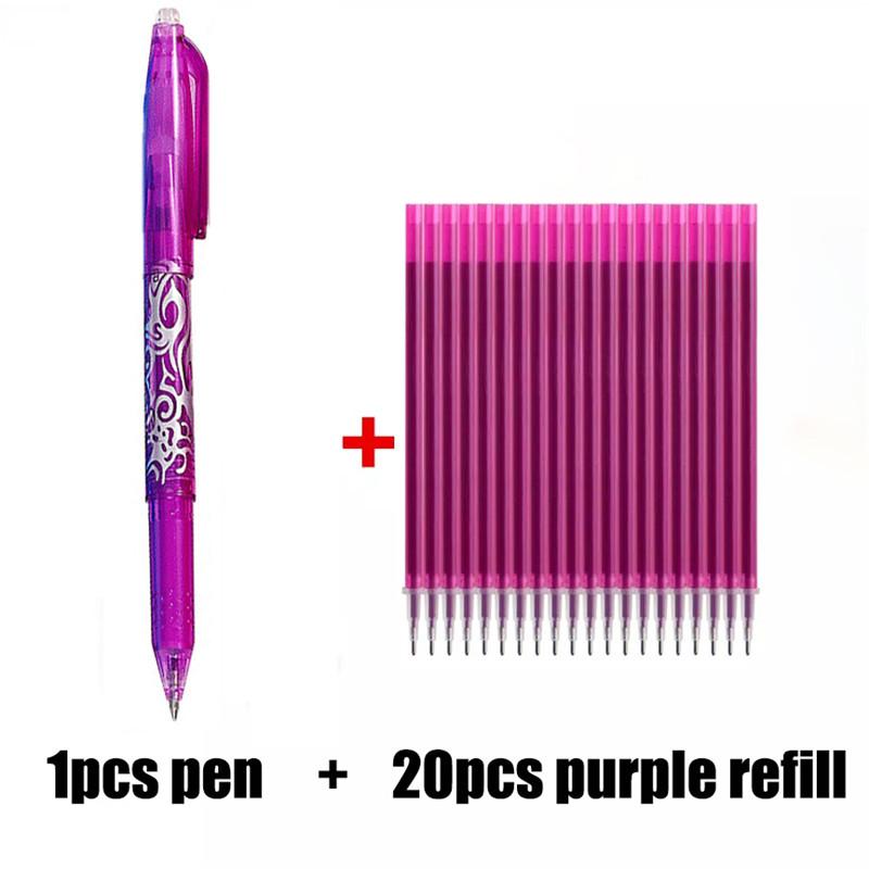 Gelschreiber, süßer Radiergummi, magisches Gelschreiber-Set, für Schule, Büro, Schreibbedarf, Studenten-Briefpapier, Schulbedarf violett