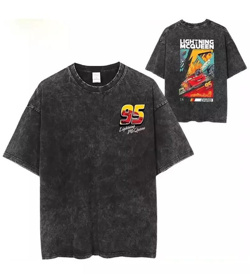Lightning McQueen 95 Vintage T-Shirt Cars Film Grafik T-Shirt Streetwear Mcqueen XXL