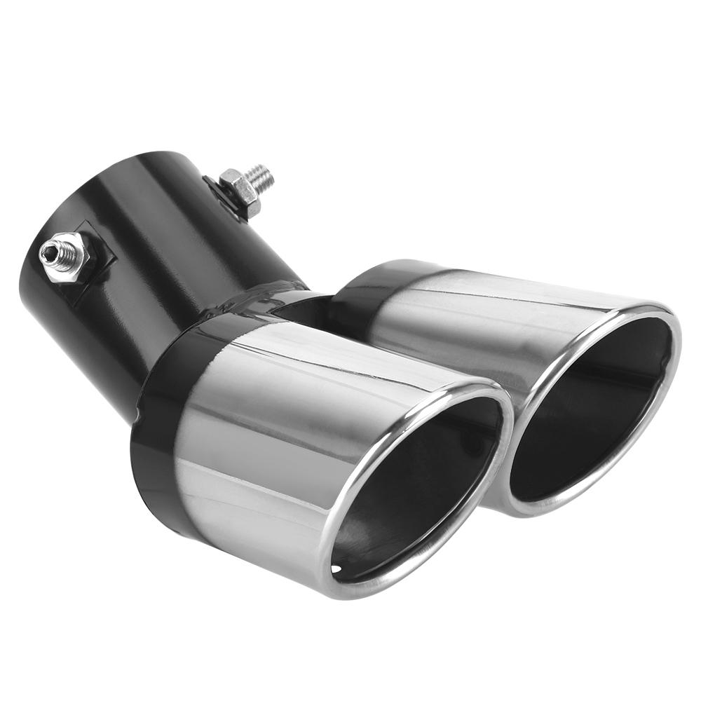 Auto Auspuffblende Schalldämpfer Rohr Schwanz gebogen Doppel Outlet Auto Dekoration Chrom Endrohr Edelstahl