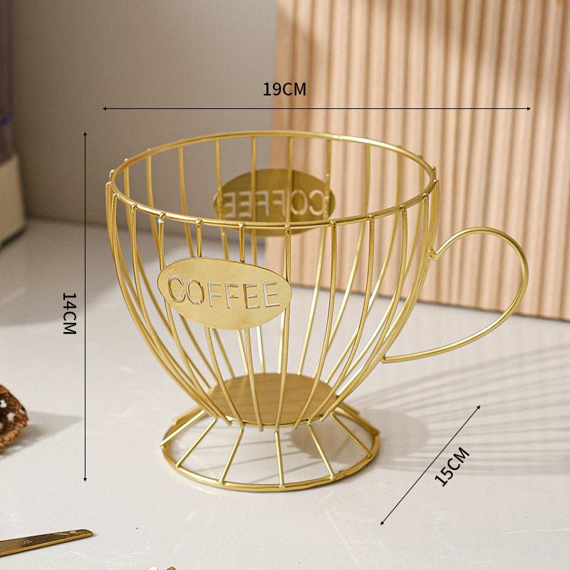 Nordic Stil Kaffee Kapsel Organizer Regale Luxus Hause Snacks Süßigkeiten Lagerung Halter Kaffee Shop Bar Display Rack with letter gold