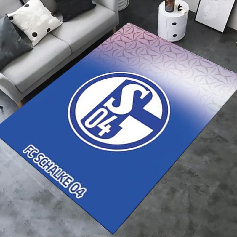 2025 Neuer FC Schalke 04 Teppich für Wohnzimmer Schlafzimmer Zuhause Sofadekoration, Kinder spielen Rutschfeste Fußmatte50 100x120cm( 39x47in )