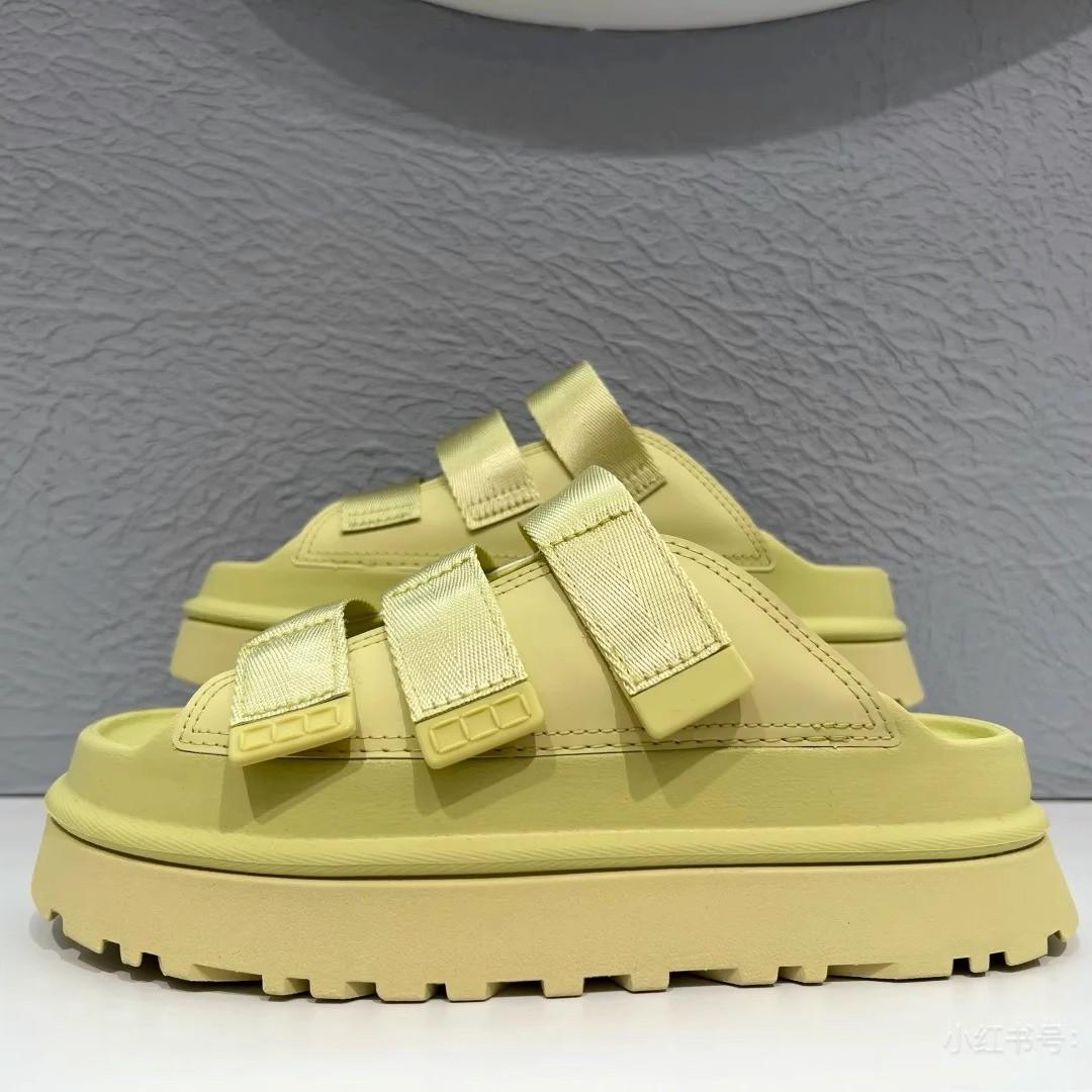 Mode 2025 Mode Damen Flip Flops Sommer Strand Plateau Hausschuhe Lässig Draußen Keilsandalen Mode Damen Schuhe für den Urlaub 41 hellgrüne