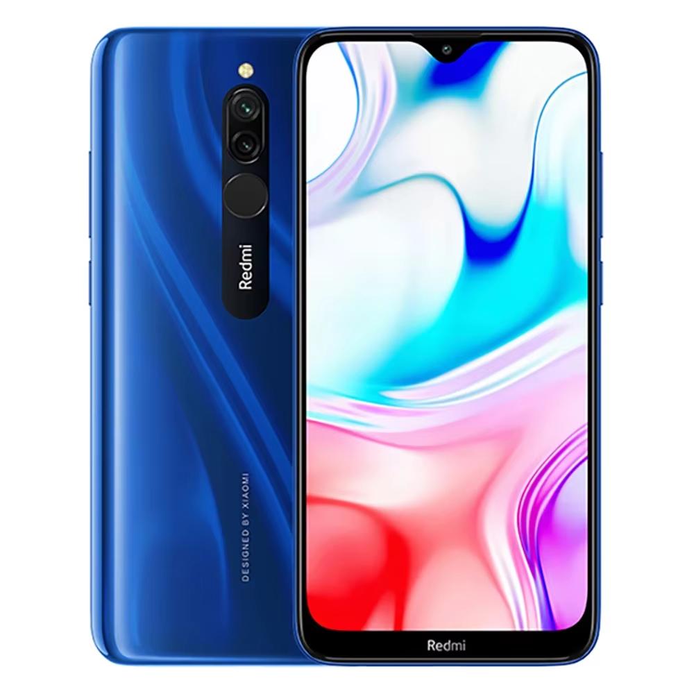 Original Xiaomi Redmi 8 4GB 64GB Smartphone 4700 mAh Dual SIM 6.22'' 12MP+2MP+8MP Snapdragon 439 Octa-Core 4G LTE Mobiltelefon 3GB 32GB blau