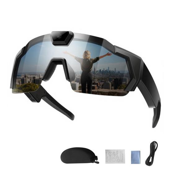 4K POV Brille Intelligente Baseball-Sonnenbrille mit Kamera Fotos Audios Videos Aufnahme Leichtgewicht Herren Damen Kamera Tragbare Brille A