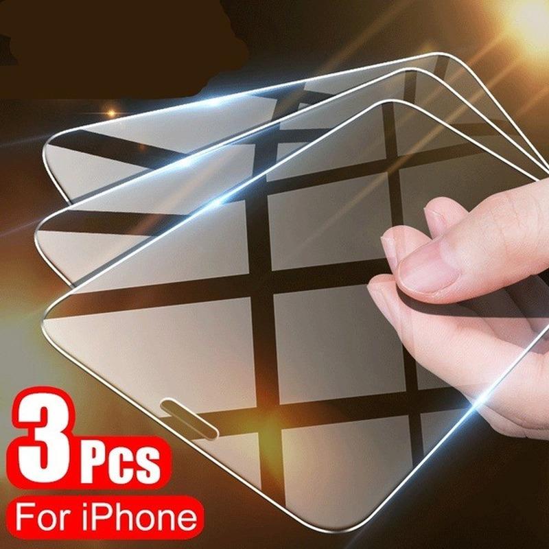3PCS 9H Vollständige Abdeckung Schutz Glas Film Für iPhone SE 2022 / iPhone 12 12 PRO PRO MAX MINI 11 11 PRO 11 PRO MAX / iPhone 12 12 PRO Screen Protector iPhone XS Max reinfarbig