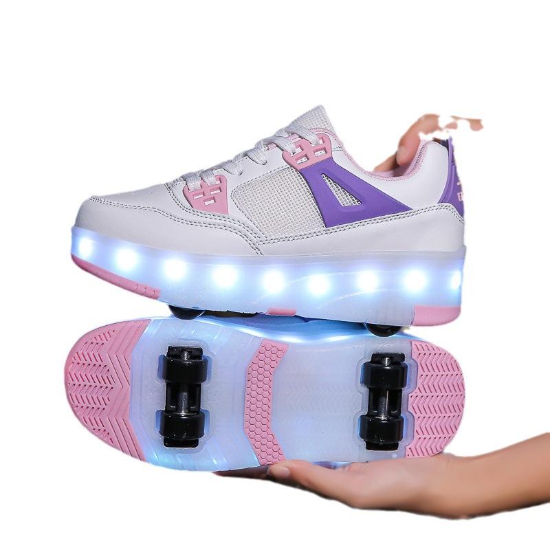 Neue Runaway Schuhe Lade Leucht Schuhe Vier-rad LED Lichter Kinder Erwachsene Rollschuhe Schuhe mit Rädern 40