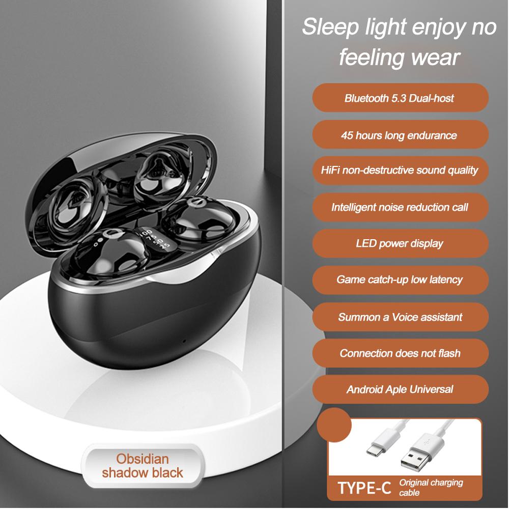 Mini-Bluetooth 5.3-Kopfhörer, echte kabellose, unsichtbare In-Ear-Kopfhörer, Gaming-HIFI-Stereo-Ohrhörer mit Rauschunterdrückung, 20 Stunden Musikzeit