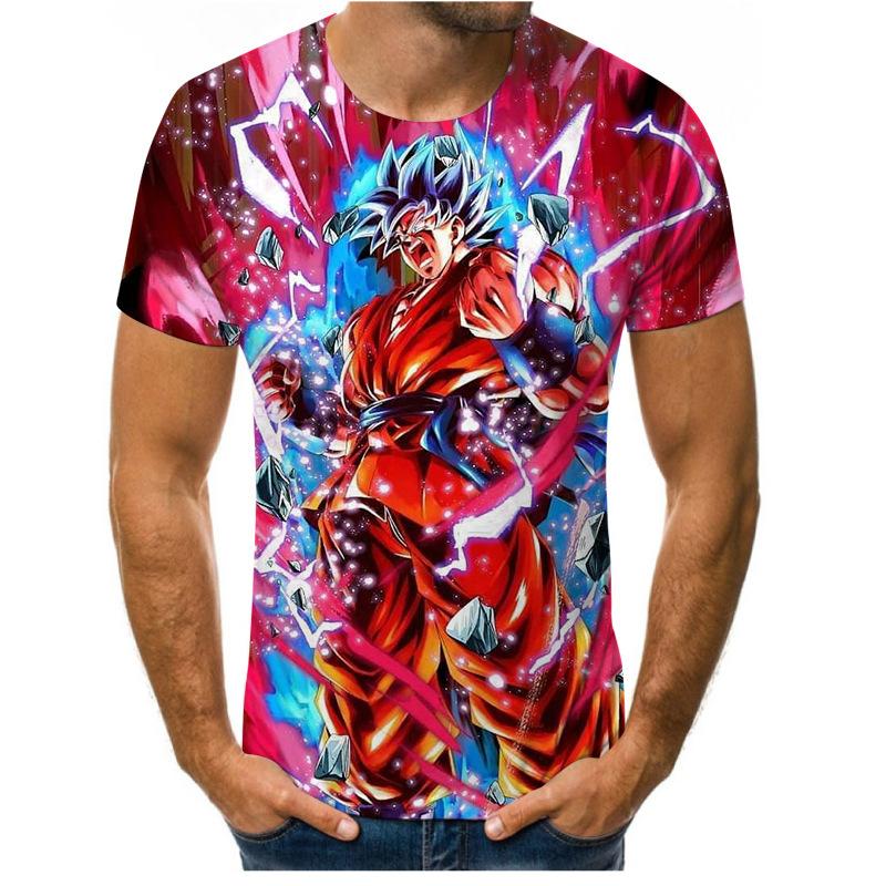 3D Dragon Ball Super Anime Super Saiyan Goku Cartoon Gedrucktes Herrenmode Dragonball Cosplay Kurzarm T-Shirt 3XL