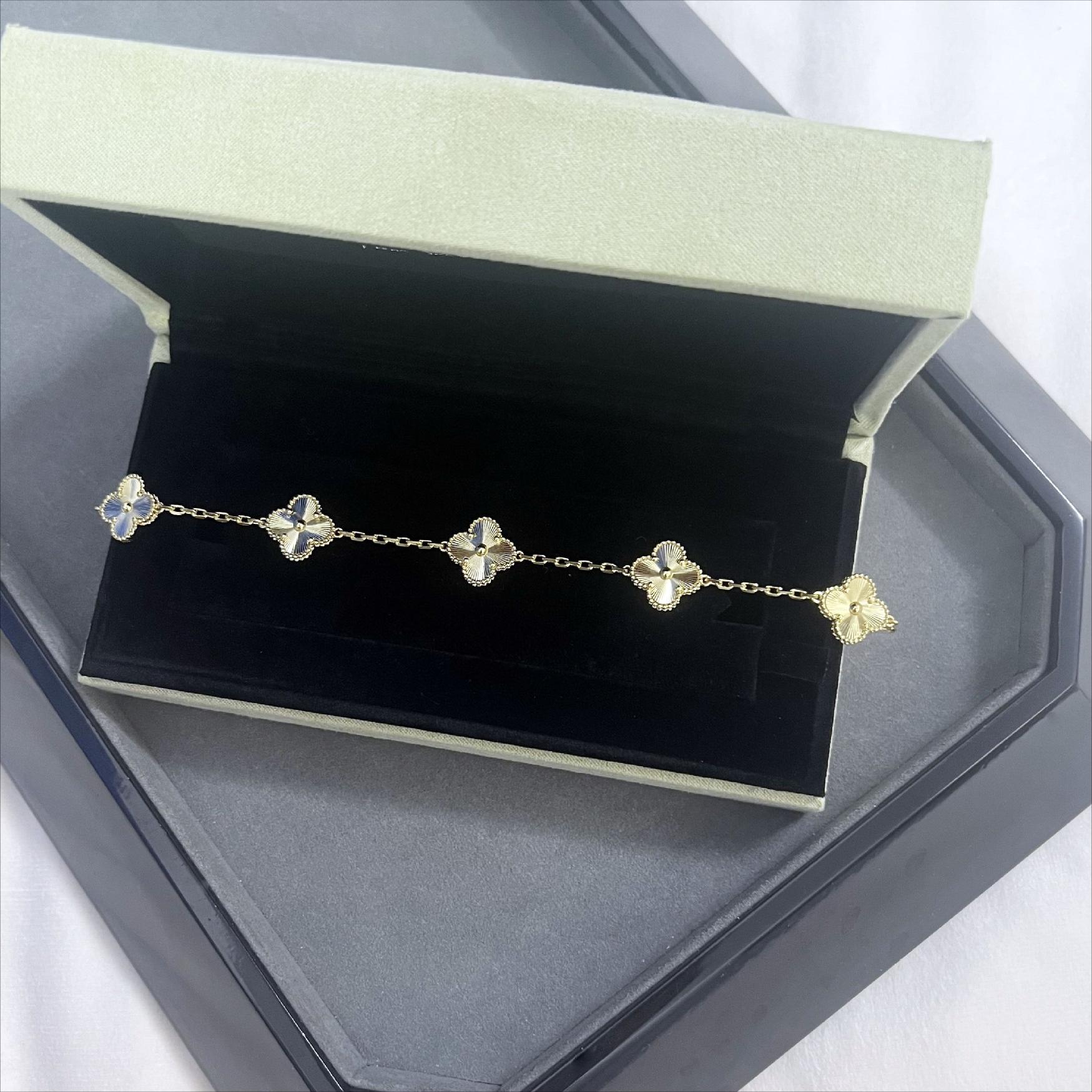 Vierblättriges Kleeblatt Armband Hohe Version 18K Fünf-Blüten Armband Damen High-End Neues Armband High version