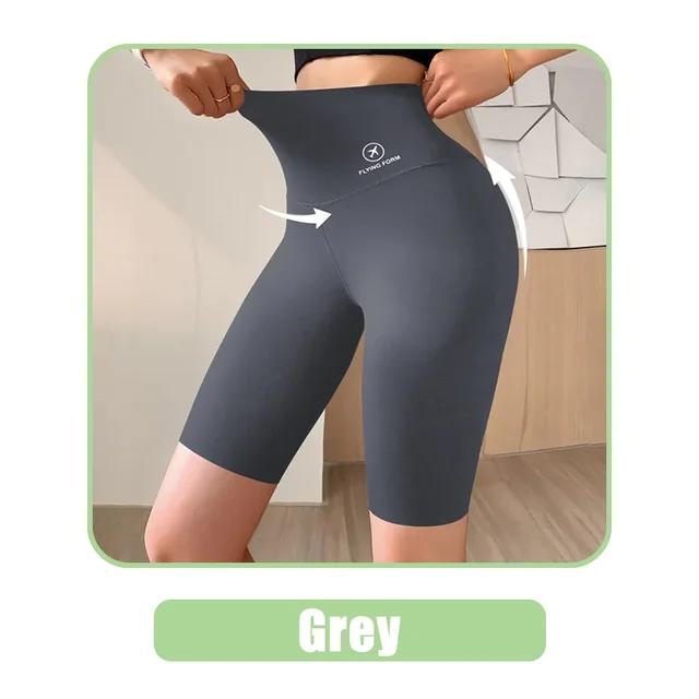 Damen Shorts Sport Shorts für Damen Neue Radfahren Jogging Fitness Hohe Taille Push Up Gym Shorts Leggings Yoga Kleidung M grau