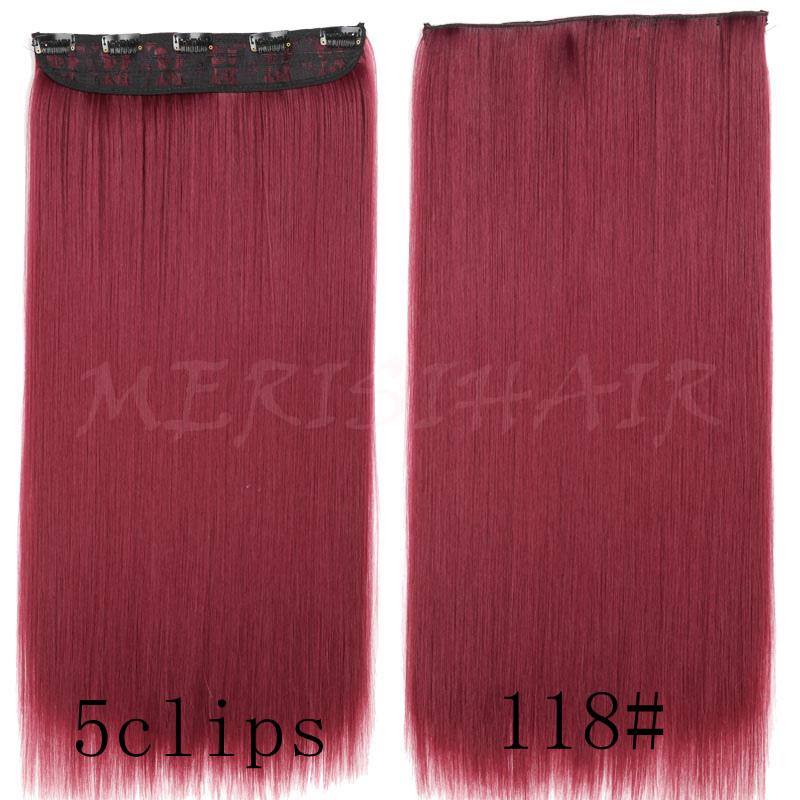 24-Zoll-Haarverlängerungen, 60 cm, natürliche Haarteile, gerade, synthetische Clip-in-Haarverlängerungen, Perücke D1012-118