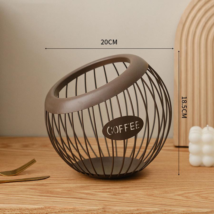 Kreativer Korb, Eisen, Kaffeekapsel-Organizer, Aufbewahrung, diagonaler Korb, Haushaltswaren, Aufbewahrungskorb für Wohnzimmertische kaffeebraun