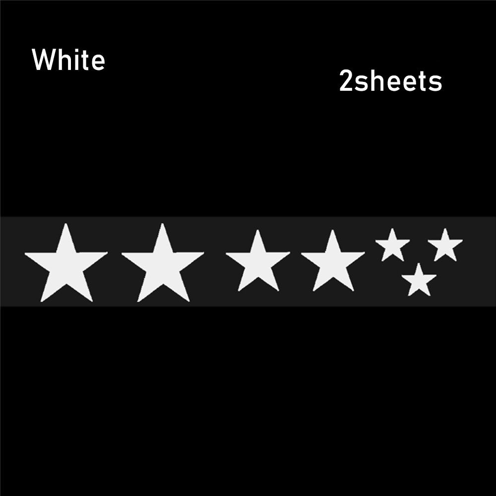 Sterne Rahmen Rad Aufkleber Fahrrad Reflektierende Aufkleber MTB Fahrrad Reflektor Aufkleber Zubehör 2sheets weiß