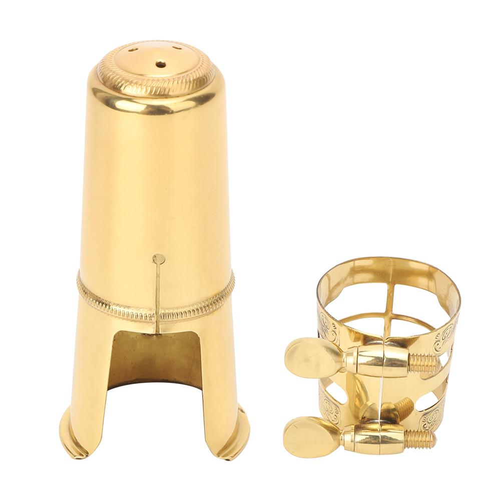 Tenorsaxophon-Mundstück, Metall-Clip-Kappe, goldenes Musikinstrument, Ersatz-Kit