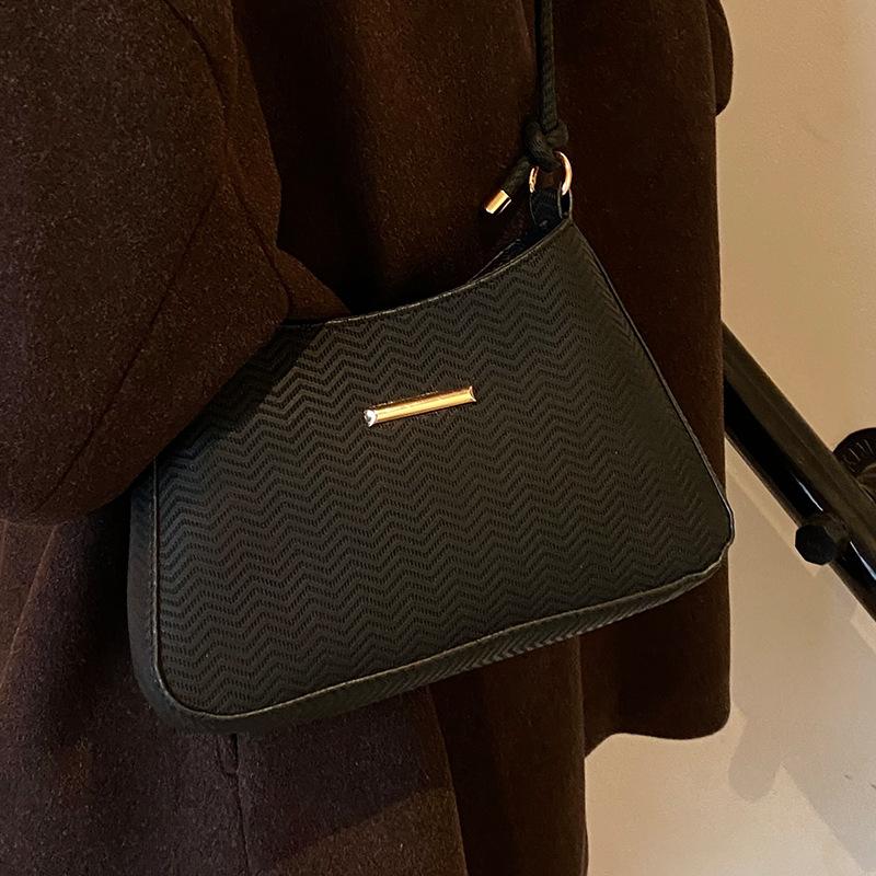 Nische Achselhöhlen Damen Neue Mode Handtaschen Damen Ins Retro Ein-Schulter Umhängetasche Damen black
