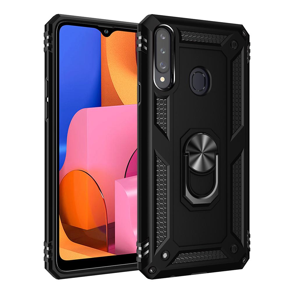 Stoßfestes, gepanzertes Magnetgehäuse für Samsung Galaxy A10 A20 A30 A50 A70 A20E A12 A21S A51 A71 A6 A8 A9 Plus 2018 Metallringgehäuse For Samsung A71 5G schwarz